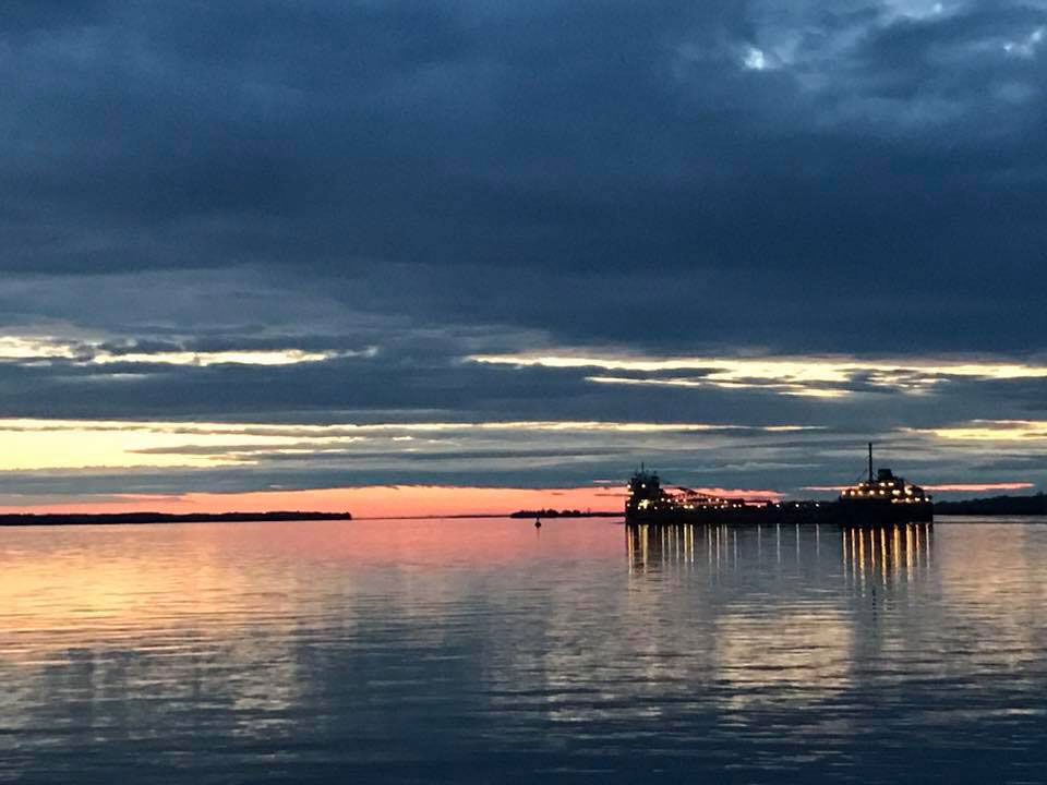 Ship on the Saint Lawrence River