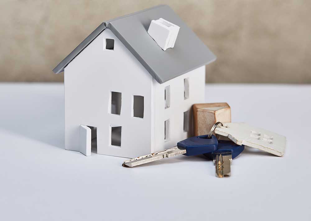 Model house with keys